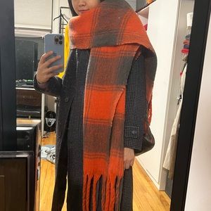 NWOT AllSaint Raven Dye Wool Blend Scarf